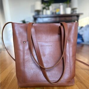Portland Leather Goodd full sized zippered crossbody tote